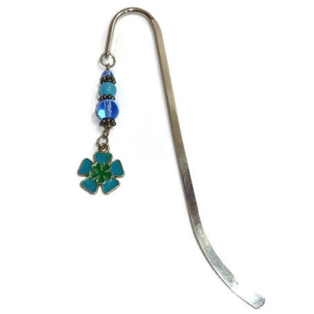 Shepherd Hook Beaded Charm Bookmark Handmade #24